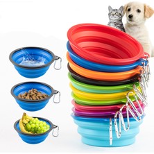 Hanyang Mavi 1000 ml 350 1000 ml Büyük Katlanabilir Köpek Kase Seyahat Aksesuarları Yavru Yemek Kabı Kase Kedi Konteyner Besleyici Su Şişesi Meyve Kasesi (Yurt Dışından)