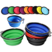 Hanyang Mavi 1000 ml 350 1000 ml Büyük Katlanabilir Köpek Kase Seyahat Aksesuarları Yavru Yemek Kabı Kase Kedi Konteyner Besleyici Su Şişesi Meyve Kasesi (Yurt Dışından)