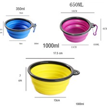 Hanyang Mavi 1000 ml 350 1000 ml Büyük Katlanabilir Köpek Kase Seyahat Aksesuarları Yavru Yemek Kabı Kase Kedi Konteyner Besleyici Su Şişesi Meyve Kasesi (Yurt Dışından)