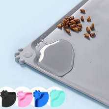 Hanyang H 48X30CM Silikon Köpek Kedi Kase Mat Yüksek Dudaklı Yapışmaz Su Geçirmez Gıda Besleme Pedi Köpek Besleyici Tepsi Su Yastığı Placemat (Yurt Dışından)