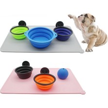 Hanyang H 48X30CM Silikon Köpek Kedi Kase Mat Yüksek Dudaklı Yapışmaz Su Geçirmez Gıda Besleme Pedi Köpek Besleyici Tepsi Su Yastığı Placemat (Yurt Dışından)