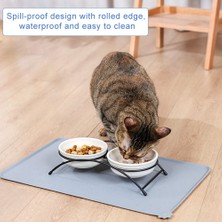 Hanyang H 48X30CM Silikon Köpek Kedi Kase Mat Yüksek Dudaklı Yapışmaz Su Geçirmez Gıda Besleme Pedi Köpek Besleyici Tepsi Su Yastığı Placemat (Yurt Dışından)
