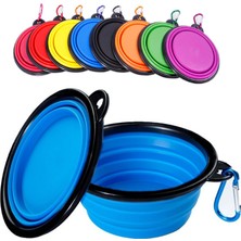 Hanyang Mor 350 ml Katlanabilir Silikon Hayvan Mama Kabı Taşınabilir Köpek Maması Kabı Açık Kamp Için Katlanabilir Besleyici Köpek Aksesuarları 350 ML/1000 ml (Yurt Dışından)