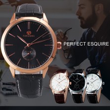 Hanyang Bo Gül Beyaz Saatler Erkek 2021 Otomatik Iş Klasik Saat Erkekler Lüks Marka Deri Kayış Mekanik Saat Yeni Sevgilisi Hediye Montre Homme (Yurt Dışından)