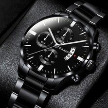 Hanyang Gösterildiği Gibi 5 Reloj Hombre Moda Erkekler Paslanmaz Çelik Izle Lüks Takvim Kuvars Kol Saati Iş Saatleri Adam Saat Relogio Masculino (Yurt Dışından)