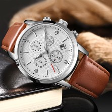 Hanyang Siyah Altın L 2022 Lıge Üst Marka Yeni Rahat Moda Erkekler Kuvars Izle Lüks Askeri Deri Kayış Chronograph Erkekler Izle Relogio Masculino (Yurt Dışından)