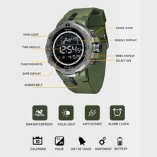 Hanyang Beyaz Smael Dijital Saatler Spor 50 M Su Geçirmez Saatler Büyük Kadranlı LED Işıklı Saat Kronometre Montre Homme 1421 Izle Erkekler Için (Yurt Dışından)