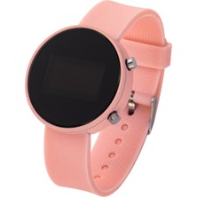 Hanyang Pembe LED Saatler Dijital Erkek Kadın Altın Yuvarlak Kadran Tarih Kronometre Silikon Elektronik Spor Kol Saati Erkek Saat Relogio Masculino (Yurt Dışından)