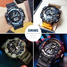 Hanyang Turuncu Smael Erkek Dijital Spor Saatler Su Geçirmez Aydınlık Elektronik Kol Saati Haki Kayış Ikili Zaman Kuvars Izle Adam Часы Relogio (Yurt Dışından)