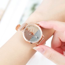 Hanyang Az1 Kadın Izle Lüks Marka Moda Rahat Yaratıcı Kuvars Bilezik Saatler Paslanmaz Çelik Net Kemer Elbise Saat Hediye Reloj Mujer (Yurt Dışından)