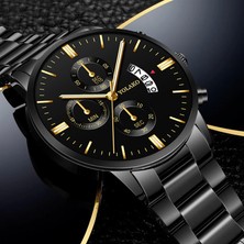 Hanyang Gösterildiği Gibi 4 Reloj Hombre Moda Erkekler Paslanmaz Çelik Izle Lüks Takvim Kuvars Kol Saati Iş Saatleri Adam Saat Relogio Masculino (Yurt Dışından)