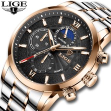 Hanyang Rold Altın Beyaz S Yeni Lıge Marka Saatler Erkekler Için Paslanmaz Çelik Lüks Moda Kuvars Saatı Erkek Spor Saat Chronograph Relogio Masculino (Yurt Dışından)