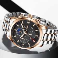 Hanyang Rold Altın Beyaz S Yeni Lıge Marka Saatler Erkekler Için Paslanmaz Çelik Lüks Moda Kuvars Saatı Erkek Spor Saat Chronograph Relogio Masculino (Yurt Dışından)