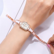 Hanyang Stil 1 Reloj Mujer Kadınlar Lüks Taklidi Bilezik Izle Bayanlar Moda Rahat Dikdörtgen Kuvars Kol Saati Relogio Feminino Montre Sıcak (Yurt Dışından)
