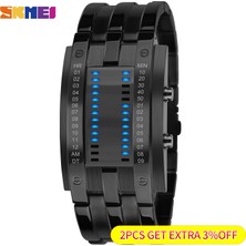 Hanyang Siyah Büyük Skmeı Moda Yaratıcı Spor Izle Erkekler Paslanmaz Çelik Kayış LED Ekran Saatler 5bar Su Geçirmez Dijital Saat Reloj Hombre 0926 (Yurt Dışından)