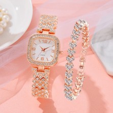 Hanyang 1 Izle 2 Adet Set Quartz Saat 2022 Yeni Moda Lüks Tam Elmas Bayanlar Bilezik Saatler Kadın Kadın Saat Relogio Feminino (Yurt Dışından)