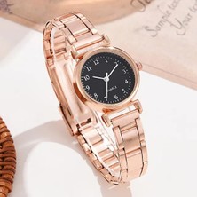 Hanyang Gül Altın Siyah 1 Moda Yeni Kadın Saatler Altın Gümüş Bayanlar Bilezik Izle Kadın Kuvars Kol Saati Feminino Reloj Mujer (Yurt Dışından)