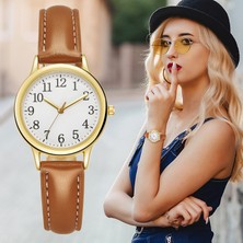 Hanyang Mor 2023 Yeni Moda Kadın Saatler Basit Küçük Bayanlar Bilek Saatler Kadın Deri Kayış Bilezik Izle Kadın Relogio Feminino (Yurt Dışından)