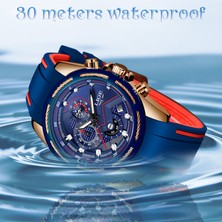 Hanyang Tüm Mavi Lıge Yeni Erkek Saatler Üst Marka Lüks Mavi Silikon Kayış Su Geçirmez Izle Spor Chronograph Kuvars Kol Saati Relogio Masculino (Yurt Dışından)