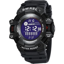 Hanyang Siyah Beyaz Smael Izle Erkekler Su Geçirmez 5ATM Alarm Kronograf Kronometre Spor Saat 8050 (Yurt Dışından)