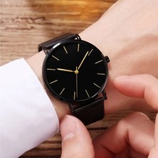 Hanyang Tamamen Siyah Bileklik Erkek Saat Manyetik Bilezik Ultra Ince Kuvars Izle Erkekler Ince Örgü Çelik Su Geçirmez Spor Saat Siyah Relogio Masculino (Yurt Dışından)
