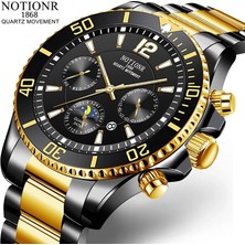 Hanyang Altın Altın Moda Erkek Saatler Erkekler Için Spor Su Geçirmez Paslanmaz Çelik Kuvars Izle Lüks Adam Iş Aydınlık Saat Relogio Masculino (Yurt Dışından)