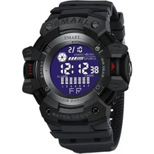 Hanyang Siyah Smael Izle Erkekler Su Geçirmez 5ATM Alarm Kronograf Kronometre Spor Saat 8050 (Yurt Dışından)