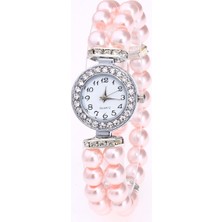 Hanyang Pembe Moda Simüle Inci Kayış Izle Kadın Taklidi Küçük Kadran Bilezik Izle Kuvars Kol Saati Relogio Feminino Saat (Yurt Dışından)