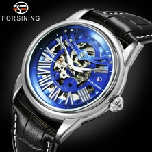 Hanyang Bo Sıyah-Beyaz-Sıyah Forsining  Izle Erkekler Için Mekanik Kol Saatleri Otomatik Üst Marka Lüks Saatler Paslanmaz Çelik Kayış Montre Homme (Yurt Dışından)