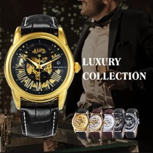 Hanyang Bo Sıyah-Beyaz-Sıyah Forsining  Izle Erkekler Için Mekanik Kol Saatleri Otomatik Üst Marka Lüks Saatler Paslanmaz Çelik Kayış Montre Homme (Yurt Dışından)