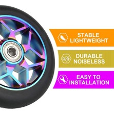 Sunshinee Adet 110MM Scooter Yedek Tekerlekler Rulmanlı Dublör Scooter Pu Tekerlekler Sallanan Arabalar Aşırı Arabalar Scooter (Yurt Dışından)