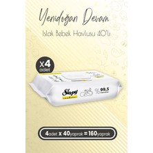 Sleepy Yenidoğan Devam Islak Bebek Bakım Havlusu 40'lı x 4 (160 Yaprak)