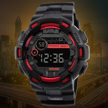 Hanyang Kırmızı Yeni Erkekler LED Dijital Saatler Aydınlık Moda Spor Su Geçirmez Saatler Adam Için Tarih Ordu Askeri Saat Relogio Masculino (Yurt Dışından)