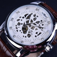 Hanyang Beyaz Gümüş Kazanan Kraliyet Elmas Tasarım Siyah Altın Izle Montre Homme Erkek Saatler Üst Marka Lüks Relogio Erkek  Mekanik Saat (Yurt Dışından)