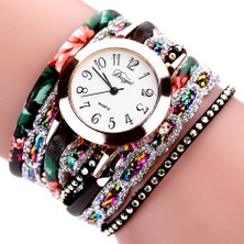 Hanyang Siyah Kadın Lüks Taklidi Uzun Deri Bilezik Izle Moda Kadın Saatler Kadın Saatler Saat Relogio Feminino Reloj Mujer (Yurt Dışından)