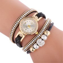Hanyang Siyah Relogio Bilezik Saatler Kadın Wrap Etrafında Moda Bilezik Moda Elbise Bayanlar Kadının Kol Saati Relojes Mujer Saat Hediye Için (Yurt Dışından)