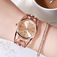 Hanyang Rosegold Beyaz Kutu 2020 Lüks Gedı Marka Gül Altın Kaplama Bilezik Saatler Kadınlar Bayanlar Kristal Zarif Elbise Kuvars Saatı Relogio Feminino (Yurt Dışından)