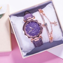 Hanyang Pembe Set 2020 Kişilik Kız Öğrenci Izle Kadın Yıldız Quartz Saat Moda Rahat Kadın Saati Bayanlar Bilezik Izle Hediye Izle (Yurt Dışından)