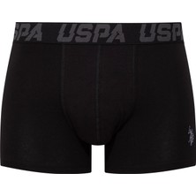 U.S. Polo Assn. Erkek Siyah - Antrasit -Baskılı 3'lü Boxer