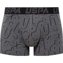 U.S. Polo Assn. Erkek Siyah - Antrasit -Baskılı 3'lü Boxer