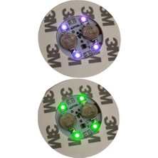 Dora Led  LED Işıklı Rgb Bardak Altlığı Düğün Parti Kokteyl Lambası Şişe Vazo Altı Aydınlatma Dekor Lambası