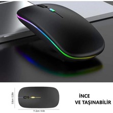 Ulu Bilgisayar Orn Kablosuz Fare Wireless Bluetooth Mouse 4 Tuşlu Renk Sessiz Şarj Edilebilir