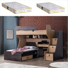 Setay Ranza, Doğa Ranza Karyola Çalışma Masası + 2 Adet Comfort Yatak