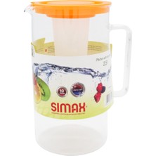 Decorium Simax Borosilikat Buz Hazneli Turuncu Kapaklı Sürahi 2.5 Lt