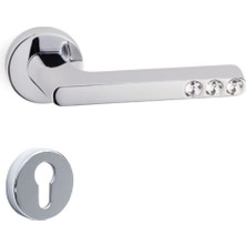 Suetto Rozetli Kapı Kolu Krom Renk Yale