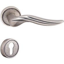 Arel Rozetli Kapı Kolu Antik Gümüş Renk Yale