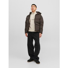 Jack & Jones Logo Baskili Kapüsonlu Puffer Mont - Vesterbro