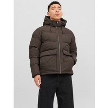 Jack & Jones Logo Baskili Kapüsonlu Puffer Mont - Vesterbro