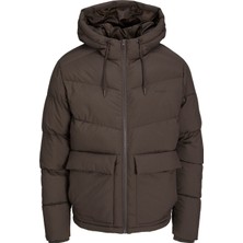 Jack & Jones Logo Baskili Kapüsonlu Puffer Mont - Vesterbro