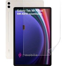 Z-Mobile Samsung Galaxy Tab S9+ Plus 12.4” SM-X810 Uyumlu Ekran Koruyucu Nano Esnek Kırılmaz Flexible